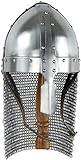 Medeltida Nasal Norman hjälm viking riddare Larp Armor hjälm stål järn bärbar kedjepost hjälm Reenactors Larp Head Armor rollspel kostym