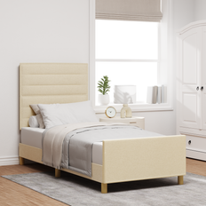 vidaXL Creme Senge Ramme 100x200 cm Stof