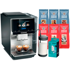 Siemens TP715R07 EQ700 Inox Silver Metallic Espressomaskine Inkl. Plejepakke & 3kg Rigtig Kaffe Mixpakke