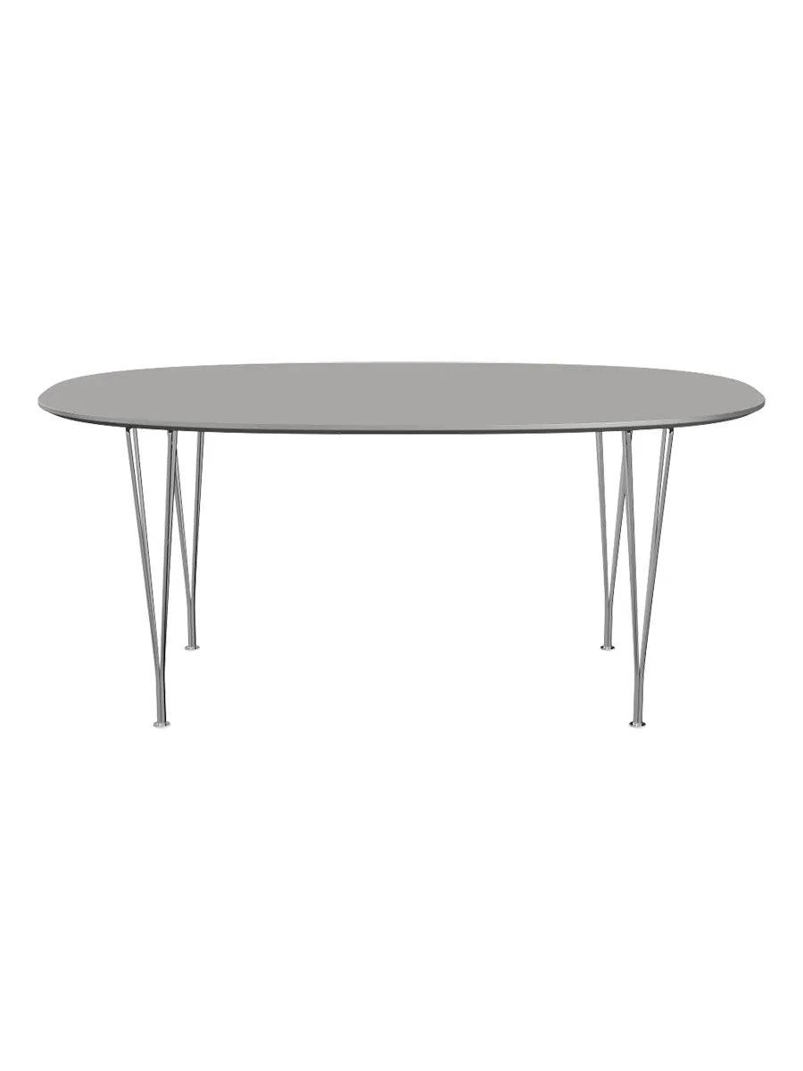Piet Hein B616 Superellipse spisebord, 170 x 100 cm fra Fritz Hansen Grey Efeso m. alukant (specialfarve) - Jacobsen Plus