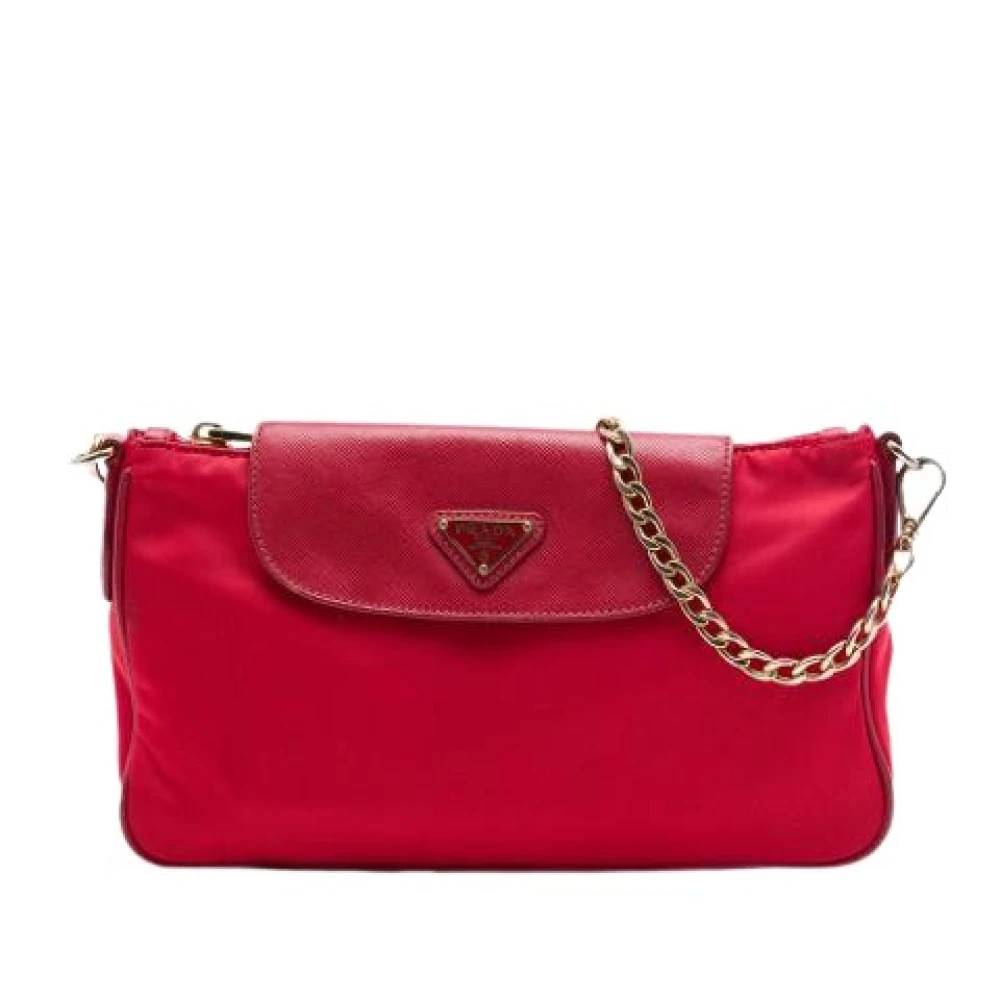 Prada Vintage Pre-owned Skuldertaske - Vintage - Dame - Rød - ONE SIZE - Uld