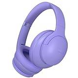 DOQAUS Bluetooth Hörlurar Over Ear, Bluetooth5.3 Trådlösa Hörlurar, 90 Timmars Speltid, 3 EQ-lägen, Trådlösa HiFi Stereo Bass Headphones med Mikrofon, Mjuka öronkåpor, för Telefon/PC (Lila)