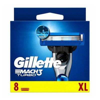 Gillette Mach3 Turbo - 8 rakblad (Prenumeration: Var fjärde månad)