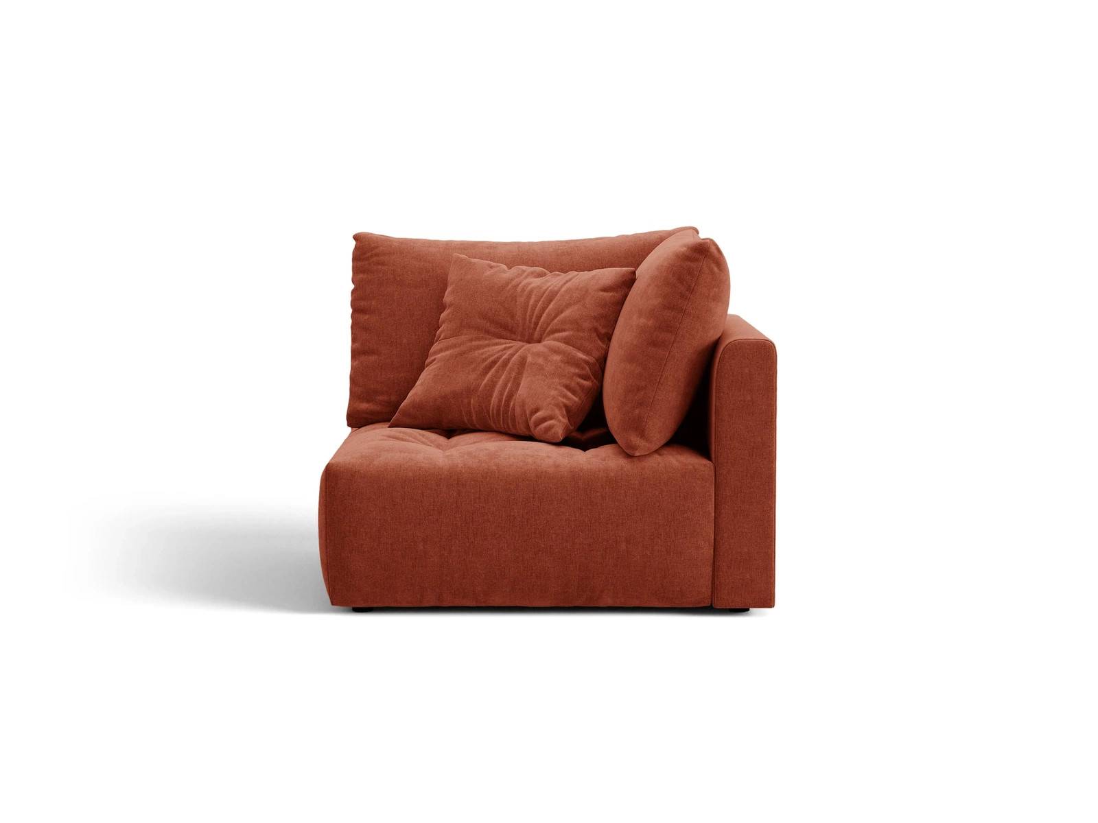 Hjørnemodul Micadoni Bloom rødbrun Wind 52 teksturstof H97×B105×D105 cm modulsofa.