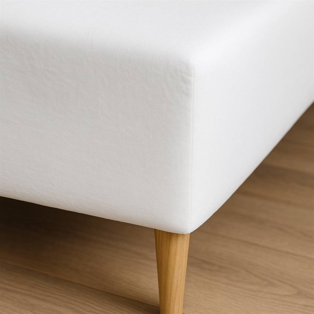 Boxlagen 90x200 cm - bomuldssatin - Soft feel - hvid - Luna Denmark