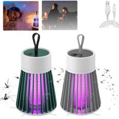 Mozzguard Mosquito Zapper, 2024 New Best MozzGuard Mosquito Zapper, tragbarer Buzzbug Mosquito Killer, MozzGuard Pro, Zaptek Mosquitoes Zapper für den Innen- und Außenbereich (B-Green+Grau)