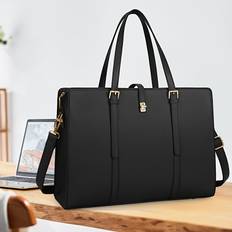 TEMU Igolumon Laptop Bag For Women 15.6 Inch Laptop Tote Bag Womens Work Shoulder Bag Professional Computer Briefcase Bag Large Capacity Fashion Handbag Black