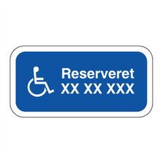 Skilt Parkering Handicap parkering reserveret skilt med nummerplade information