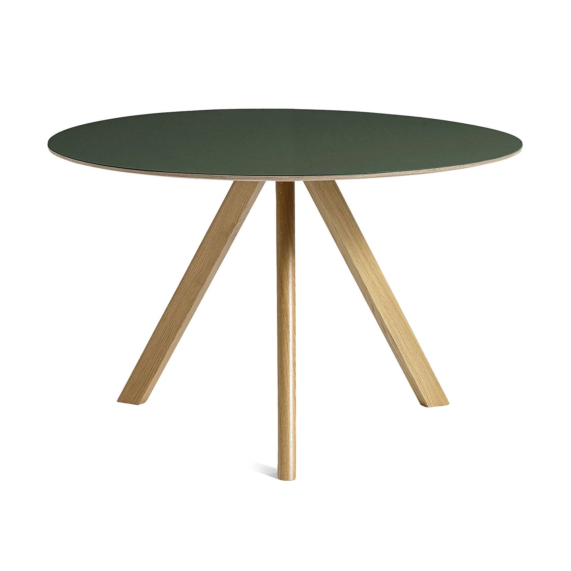 HAY CPH20 2.0 matbord Ø120 cm Green linoleum-lacquered oak - Grön