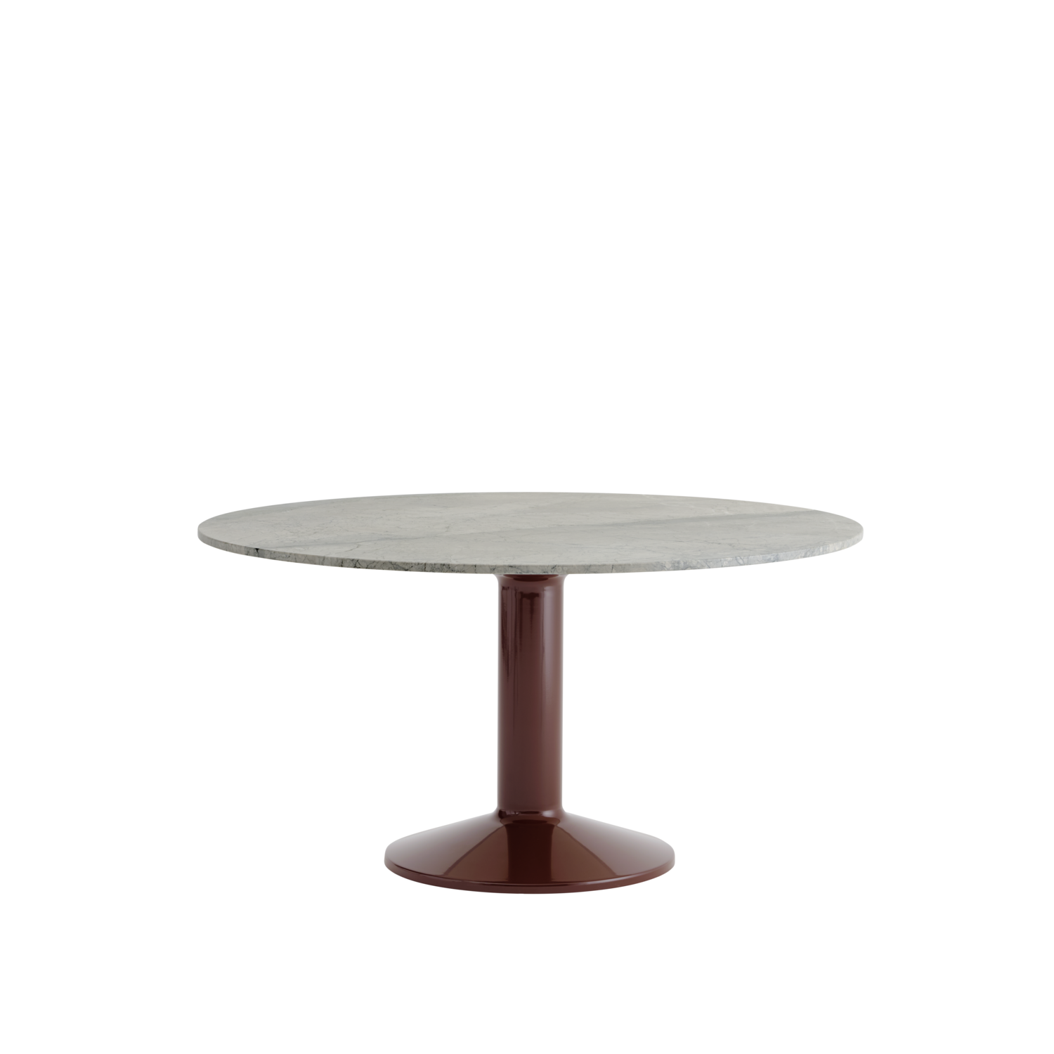 Midst Table Ø 140 cm, fra Muuto Grey Marble - Dark red - Jacobsen Plus