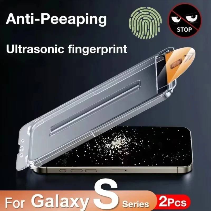 8K Dust Free Anti Spy Tempered Glass For Samsung Galaxy S25 Ultra S26 S24 Ultra S23 S22 S24 S25 Plus Privacy Screen Protector