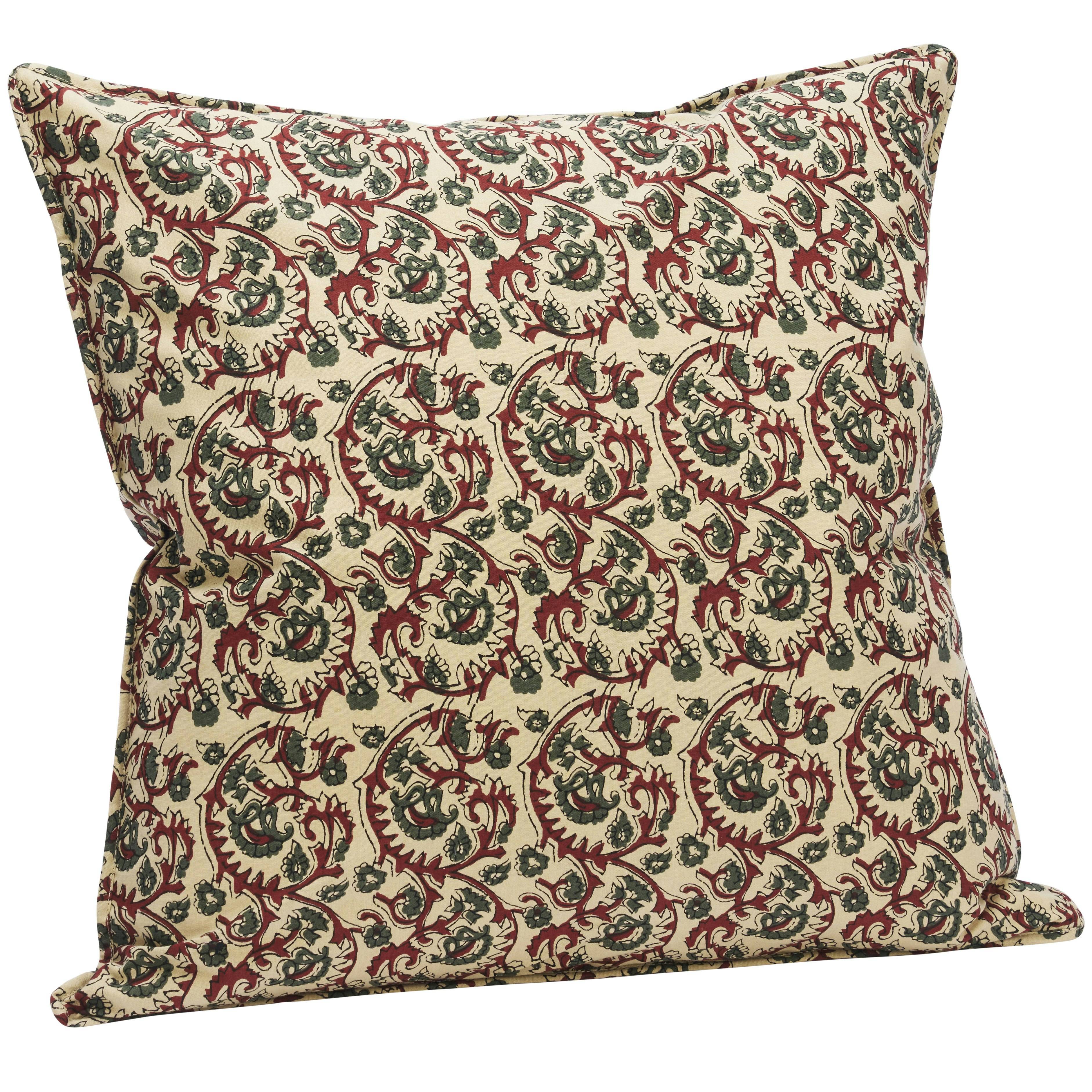 Madam Stoltz - Printed Kuddfodral 50x50 Cm / Khaki - Sand