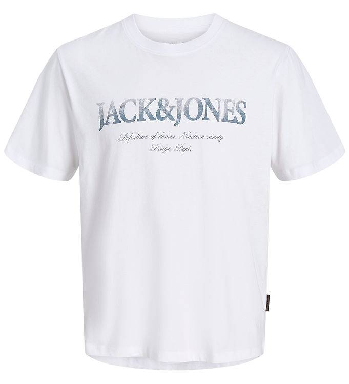 Jack & Jones T-shirt - JjDevin - Bright White m. Tryck - Jack & Jones - 16 år (176) - T-shirt