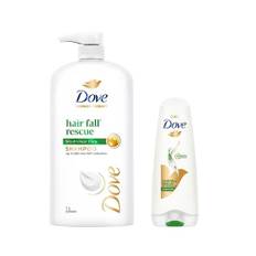 Dove Hair Fall Rescue Shampoo 1 Litre + Conditioner 175ml, Combo | For Thicker Hair | Enriched with Nutrilock Actives