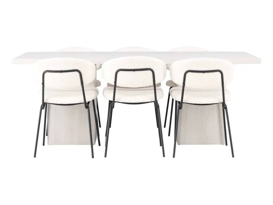Venture Design Olga & Chico spisegruppe Hvid/hvid 6 stole og borde 200 x 90 cm