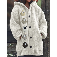 Colorful Sheep Fleece Cozy Hooded Cardigan