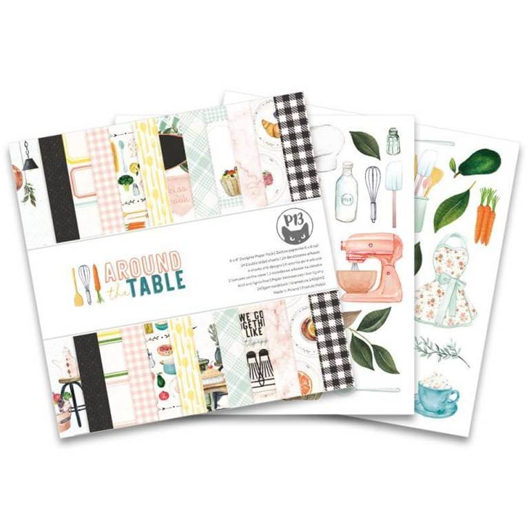 Scrapbookingpapper - 15x15 cm - Around the table