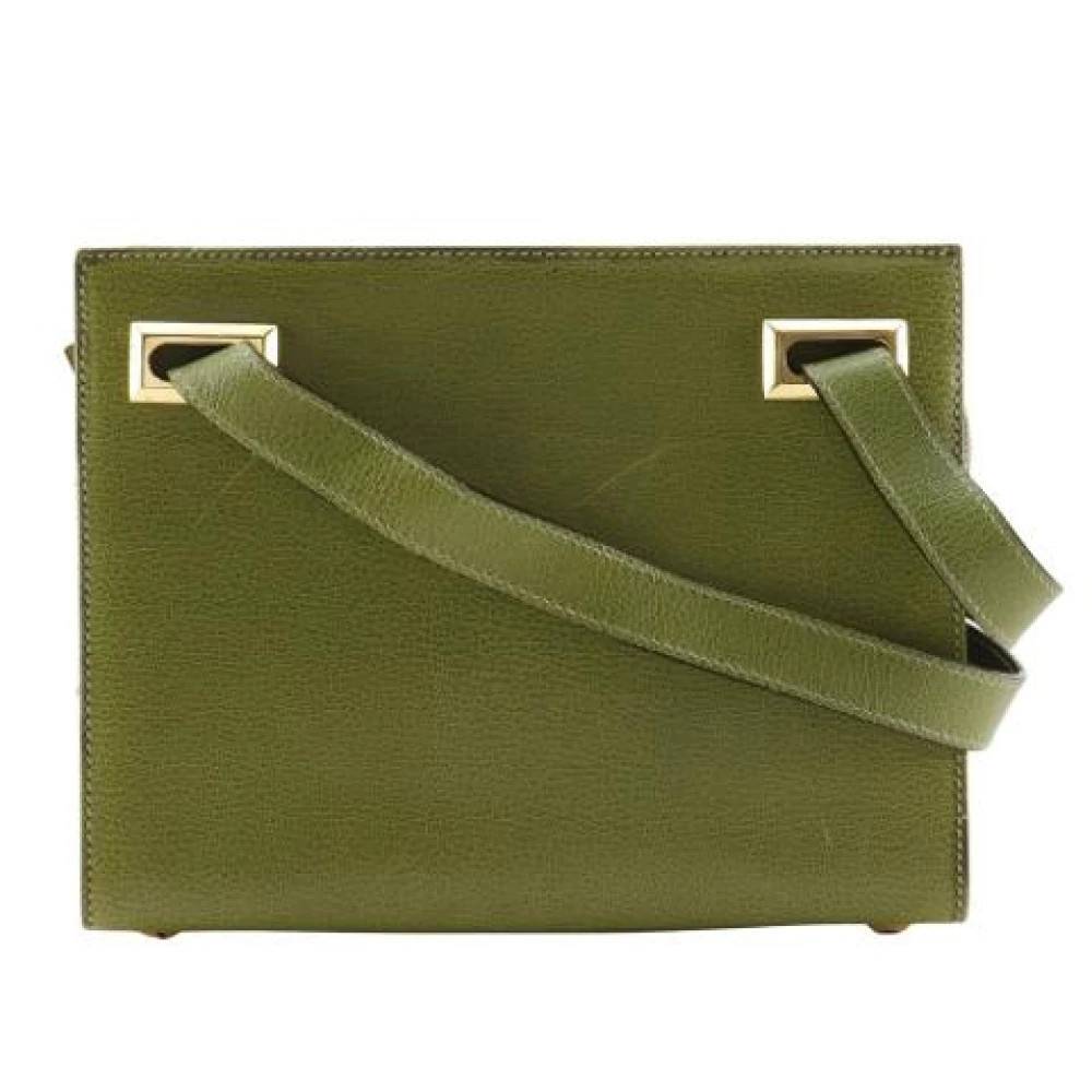 Salvatore Ferragamo Pre-owned Pre-owned Leather Shoulder Bag - Vintage - Dame - Grøn - ONE SIZE - Uld