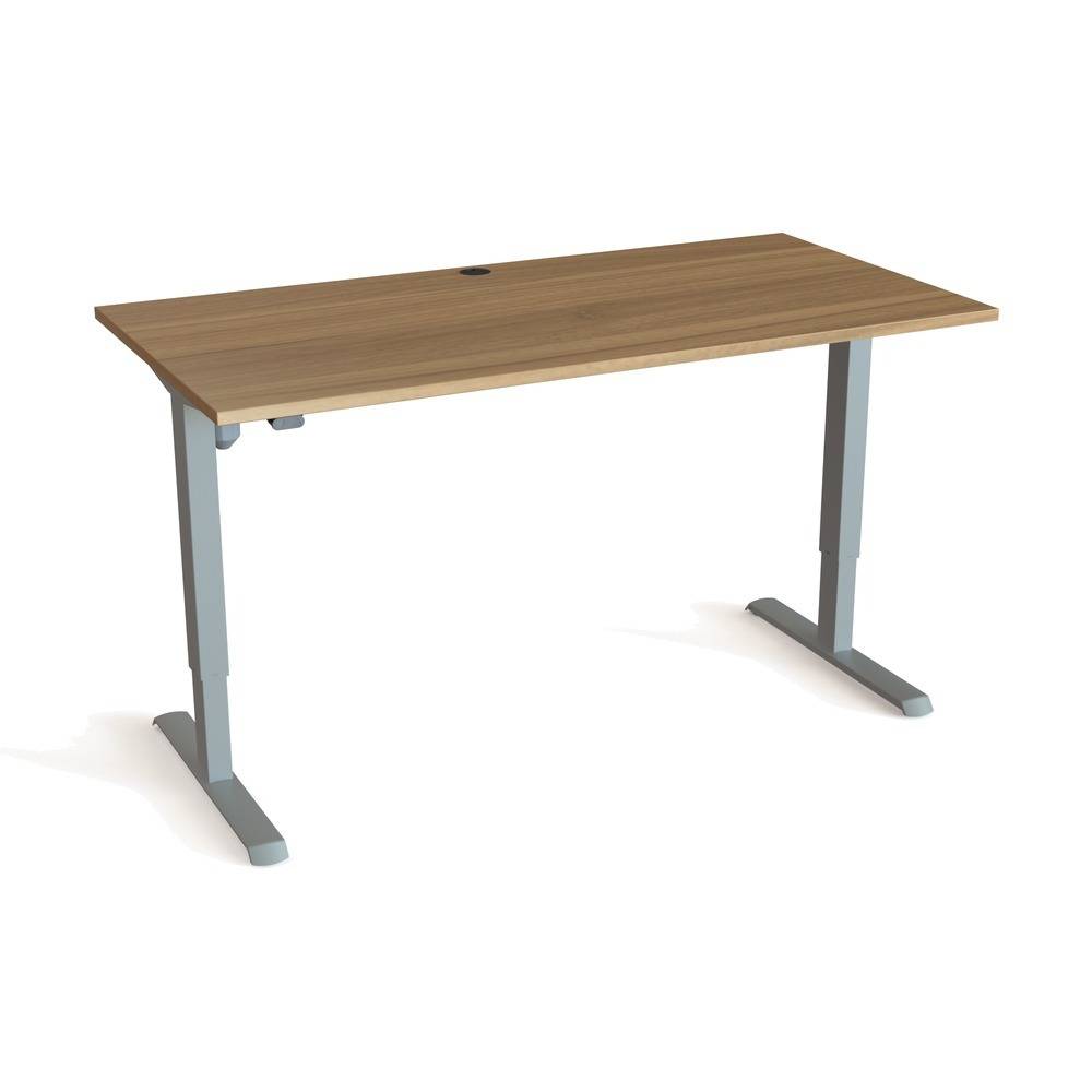 ConSet 501-33 Hæve-/sænkebord 160x80 cm, valnød med sølv stel.