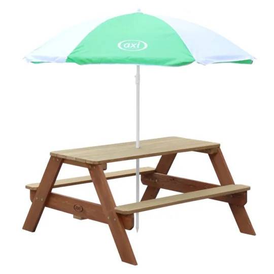 Axi Nick Picknickbord Med Parasoll Brun Picknickbord 935070 skugga barn trä hållbart
