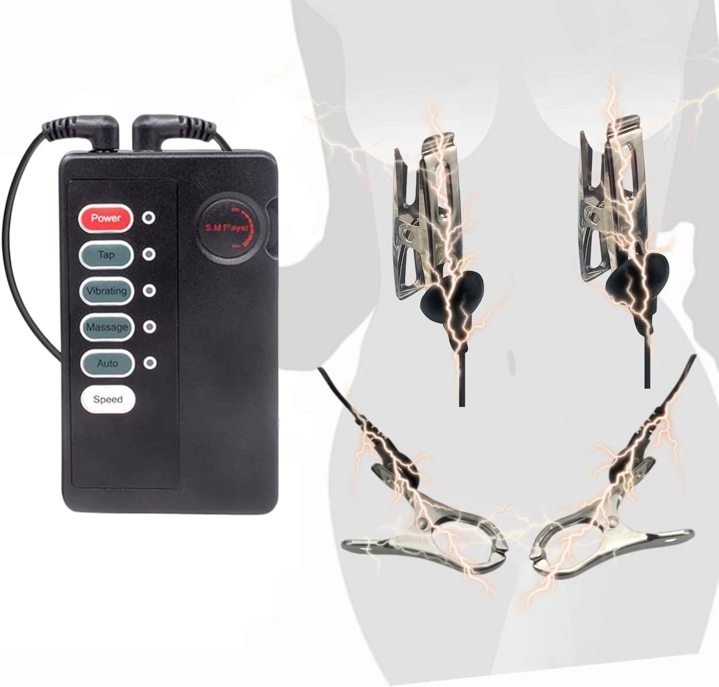 SuperLove E-Stim Nipple Clamps & Labia Set
