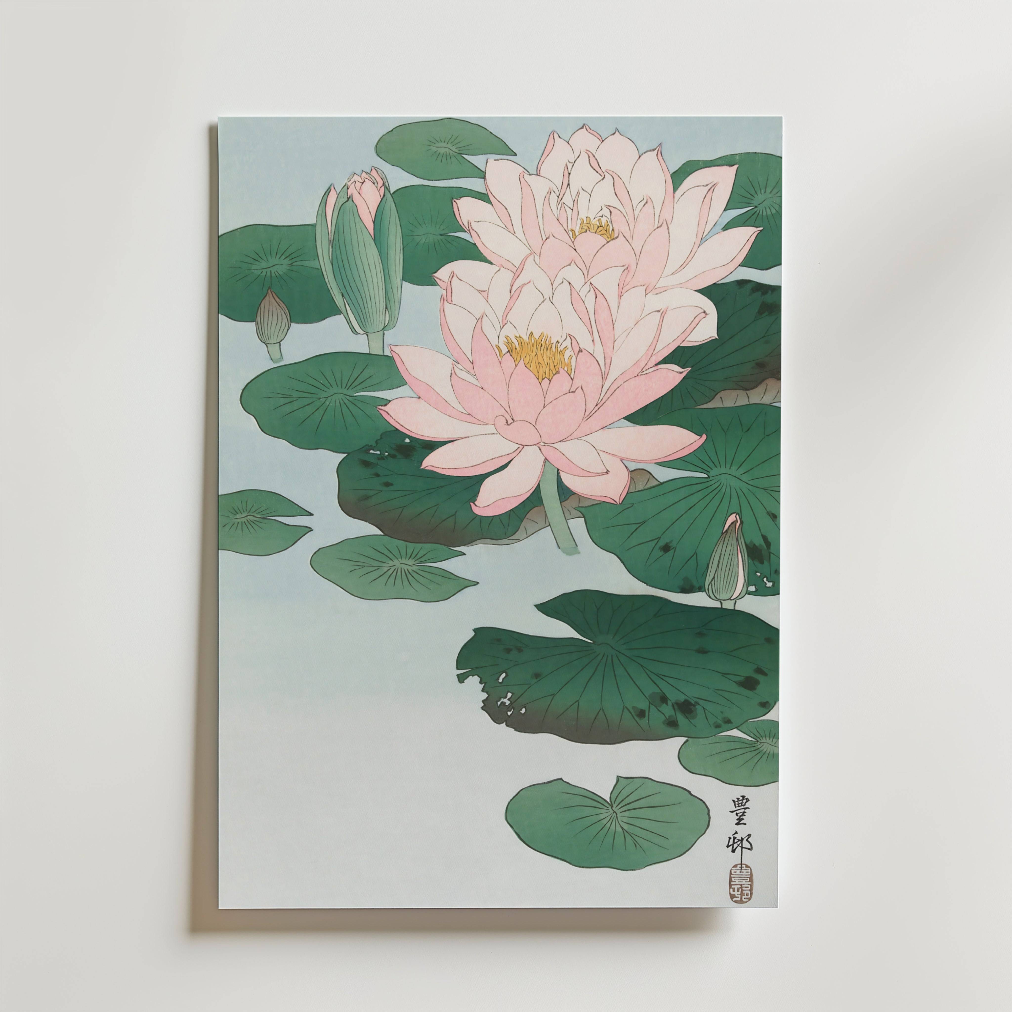 Ohara Koson Lotus Serenity Poster - Fine Art Poster 70x100 cm
