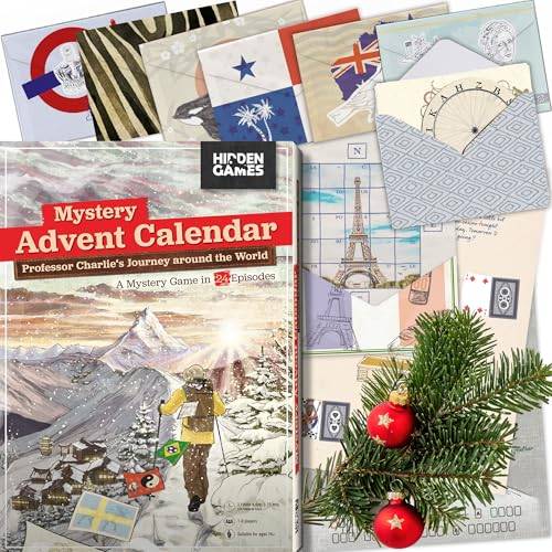 Dolda spel - Professor Charlie's World Tour - Adventskalender 2025 - ett pusselspel i 24 avsnitt (engelsk utgåva)