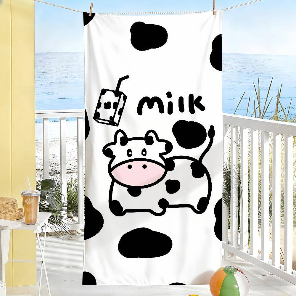 Svartvit Holstein-fläckig Ko Handduk Mjuk Poolpresent För Resa Gym Dusch Camping Snabbtorkande Sport Stor Strandhandduk
