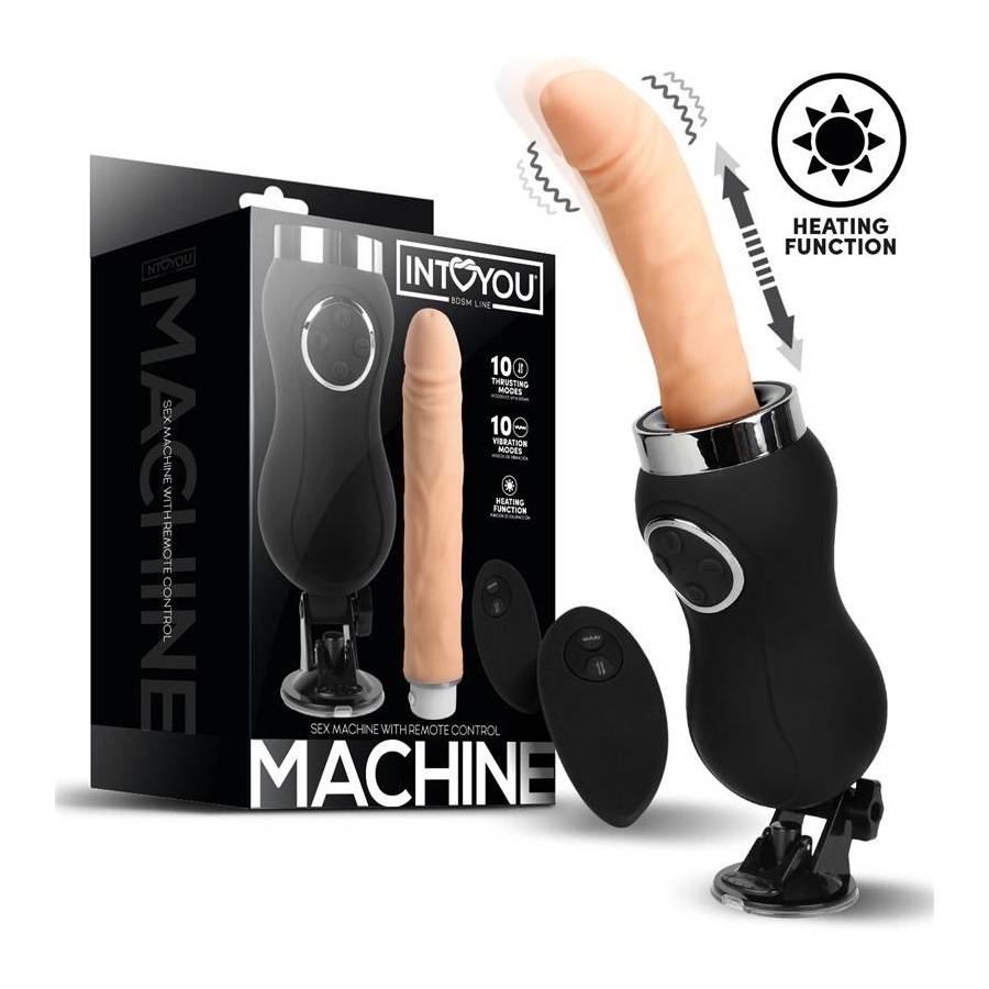 Sex Machine - Vibration, Thrusting and Heat Remote Control USB - Hudfärgad