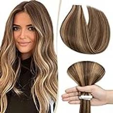 SEGO Tape in Hårförlängningar Människohår 2.5g/Pcs Hår Extensions 10 st./20 g Löshår Tape i förlängningar 100% äkta hårtejp på Medium brun/Honungsblond #4p27 14tum(35cm)-20g