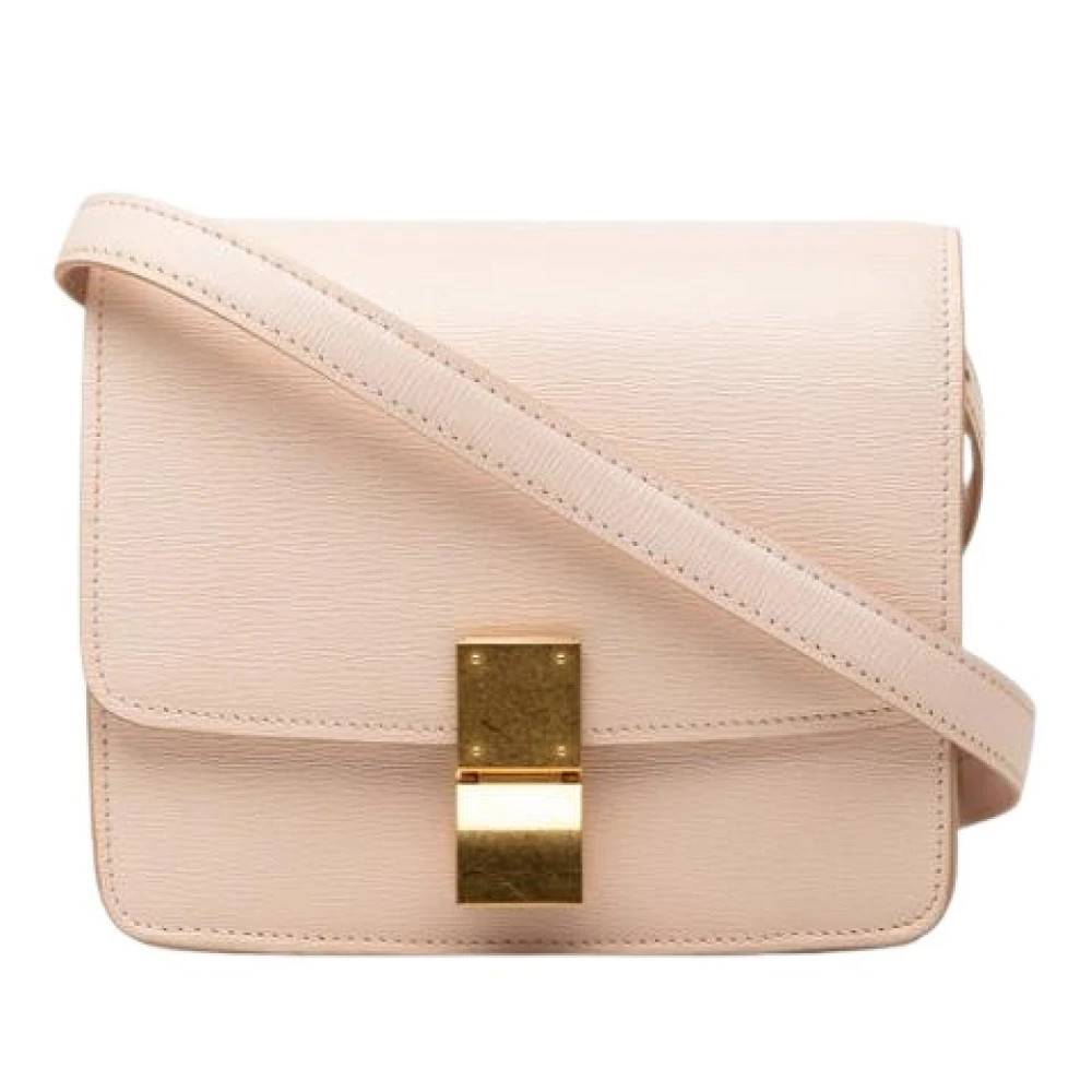 Celine Vintage Pre-owned Vintage Læder Skuldertaske - Vintage - Dame - Lyserød - ONE SIZE - Uld