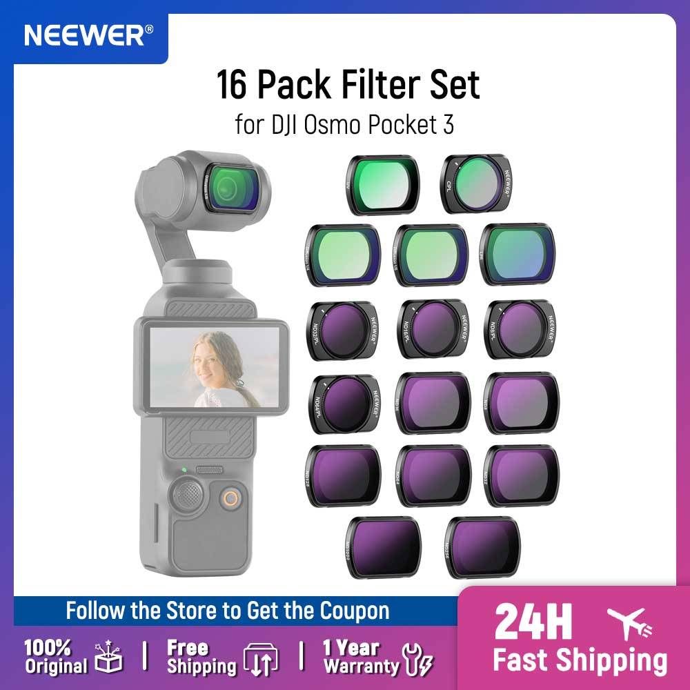 NEEWER ND Filter Set for DJI Osmo Pocket 3 ND8 ND16 ND32 ND64 ND128 ND256 ND1000 ND8/PL ND16/PL ND32/PL ND64/PL