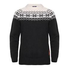 Gridarmor Women’s Snøkrystall Round Neck Ullgenser Black/White, M