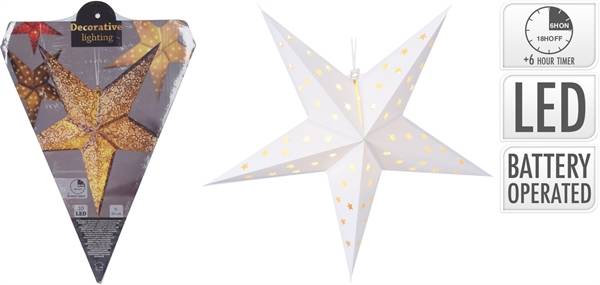 Hvid Julestjerne 10 LED (60cm).