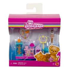 Barbie Mini Barbie Land Dockhuslekset med 1,5-tums docka, möbler och tillbehör - JGL63 (En-Storlek)
