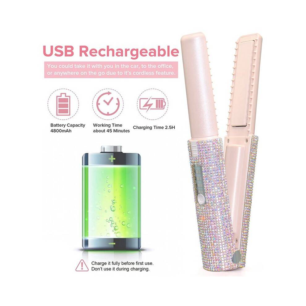 3X 2-in-1 Electric USB Hair Straightening Brush Straightener Flat Iron Multifunctional Comb Straightening Styler