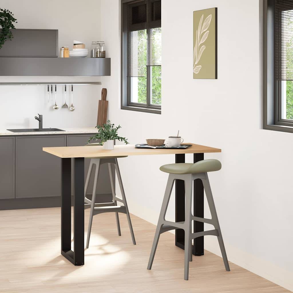 vidaXL barbordsben U-formet 2 stk. sort 40x(90-91) cm stål