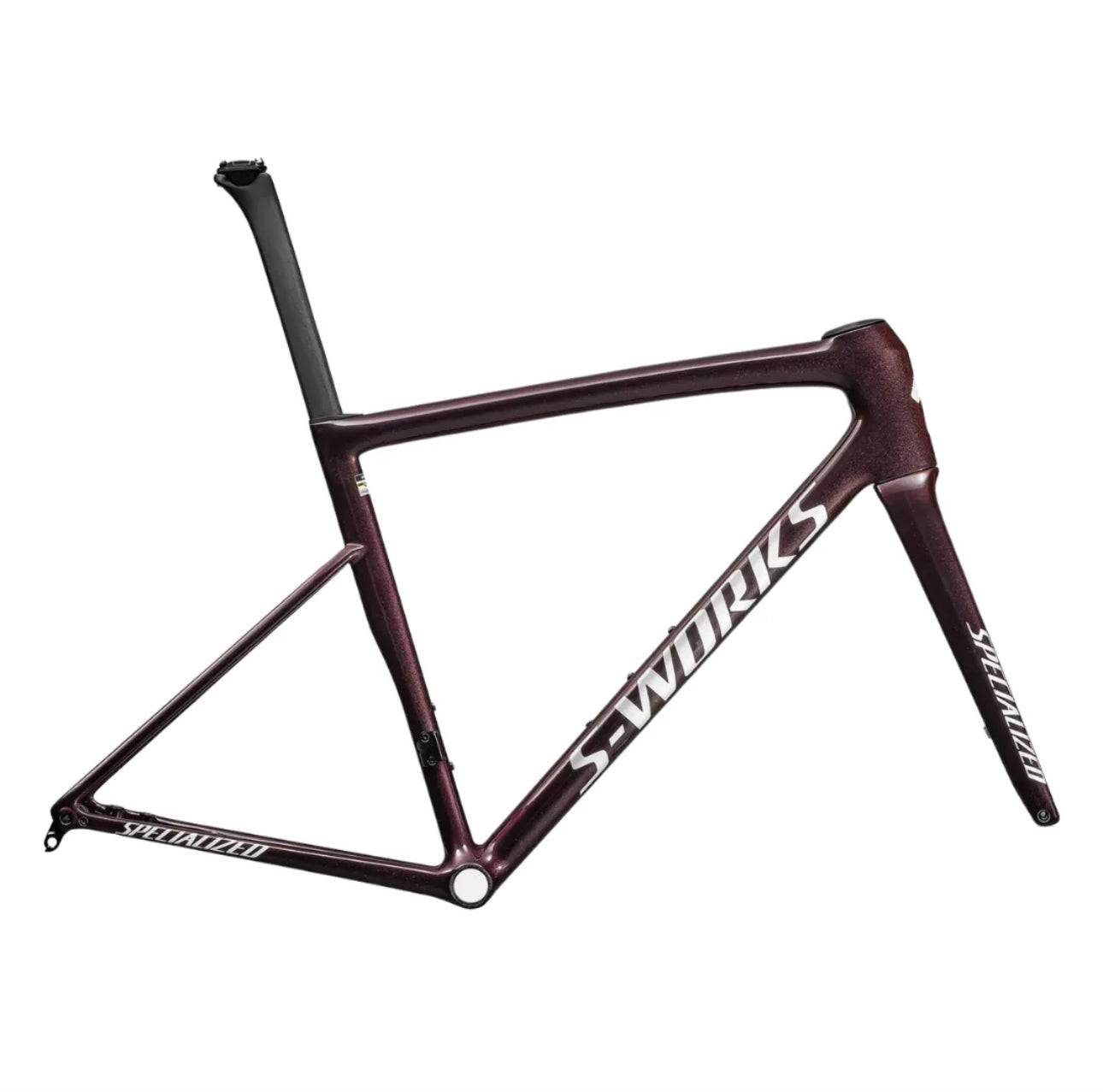 Specialized S-Works Tarmac SL8 Frameset 2025 - 140 / 52 / Gloss Carbon / Red To Gold Blurred Speckle / Metallic White Silver
