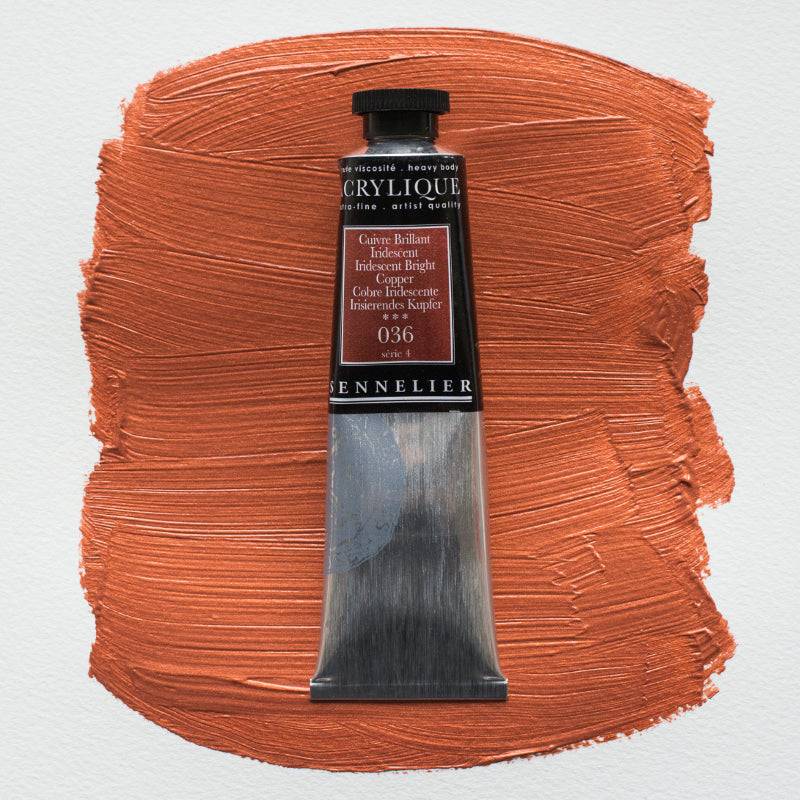 Sennelier Artist Acrylique Akrylfärg 60 ml Iridescent Bright Copper S4 036 (3F)