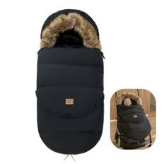 Fairy Baby Cosytoes fotmuff vinter varm barnvagn fotmuff vattentät vindtät fotmuff universell fotmuff för barnvagnar barnvagnar buggy bilstol (80–105 cm, svart)