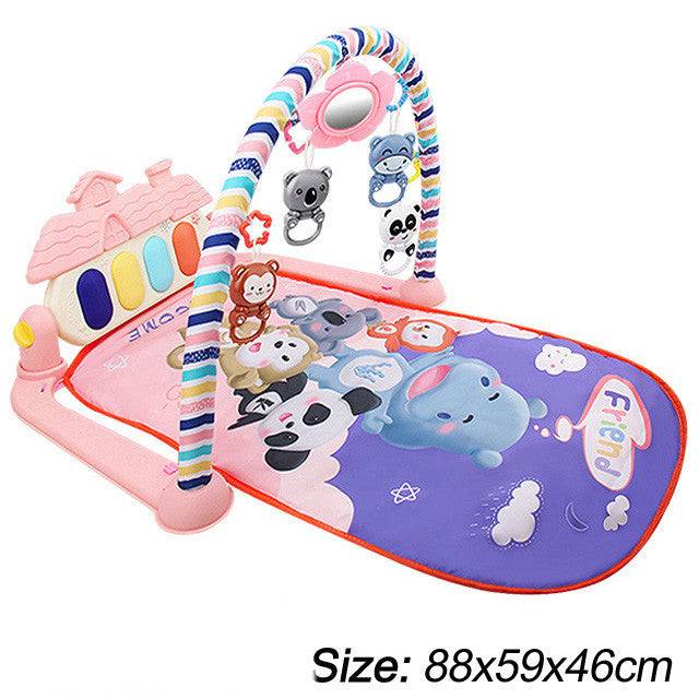 Baby Pedal Piano Fitness Frame Newborn Educational Toys - Pink.