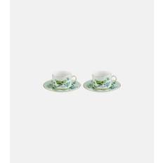 Aquazzura Casa Secret Garden set of 2 teacups and saucers - green - One Size