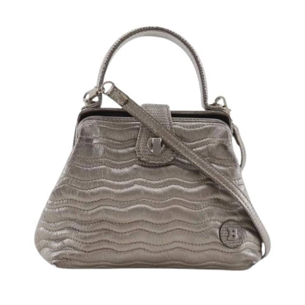Bally Pre-owned Pre-owned Leather Shoulder Bag - Vintage - Dame - Grå - ONE SIZE - Uld