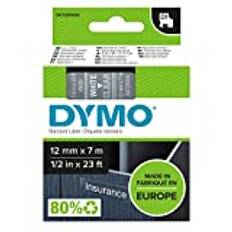 DYMO Original D1-Etikettenband | weiß auf transparent | 12 mm x 7 m | selbstklebendes Schriftband | für LabelManager-Beschriftungsgerät