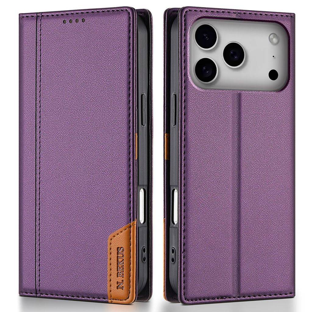 N.BEKUS iPhone 18 Pro Max/17 Pro Max Plånboksfodral med RFID-blockering - Lila