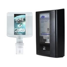 Sure Mild Parfumeret Sæbe 4x1,3 Ltr. Inkl. Sort Dispenser