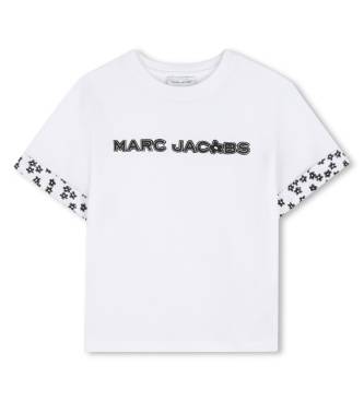 Marc Jacobstil piger. W60741 Hvid T-shirt med logo (10Y= 138cm), Casual, Bomuld, Korte ærmer, børnetøj
