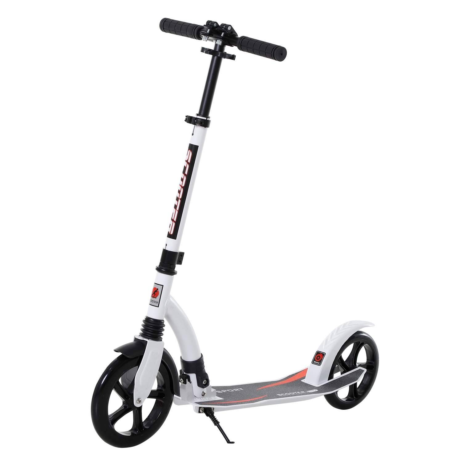 Sammenfoldelig børnescooter med støddæmpning, hvid