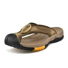 Men's Vintage Genuine Leather Lightweight Non-slip Surf Beach Sandals Slippers Flip Flops