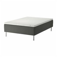 IKEA - SKOTTERUD boxmadras med topmadras, fast mørkegrå/Norrsele hvid, 120x200 cm